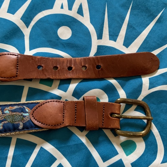 Leatherman belt made in USA. Size 38. Nautical blue crabs. - Picture 3 of 8